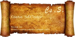 Csete Sándor névjegykártya