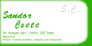 sandor csete business card